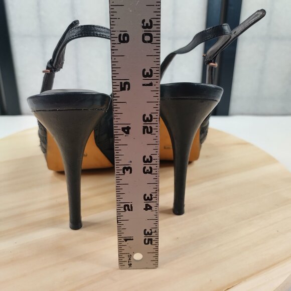 COLE HAAN Nike Air Heels Black Quilted Leather Open Toe High Heels Women US 8B - Picture 5 of 12